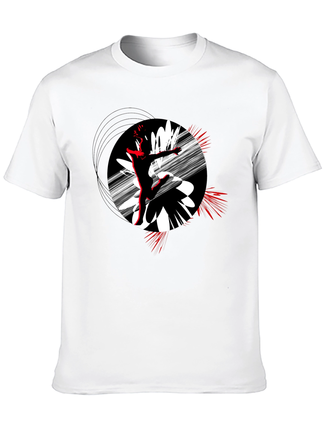 Abstract Dance T-Shirt - Black Cotton Tee