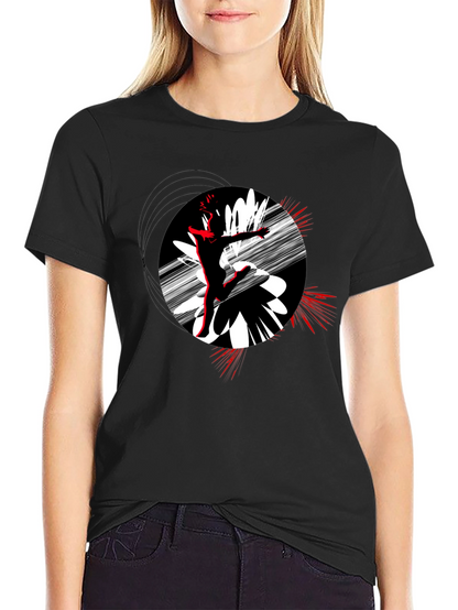 Abstract Dance T-Shirt - Black Cotton Tee