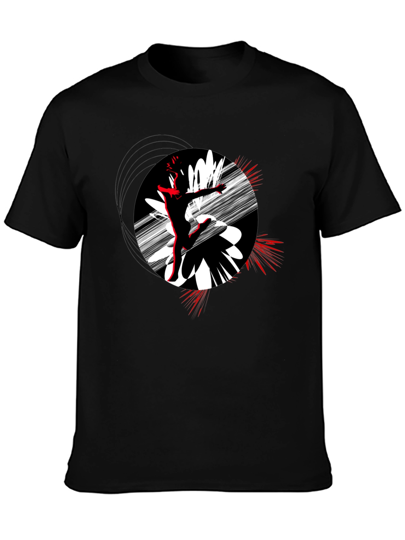Abstract Dance T-Shirt - Black Cotton Tee