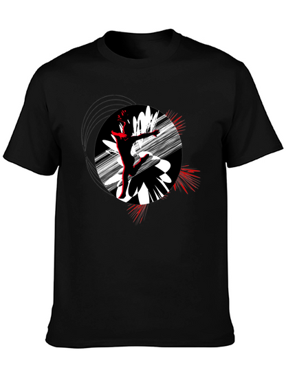Abstract Dance T-Shirt - Black Cotton Tee