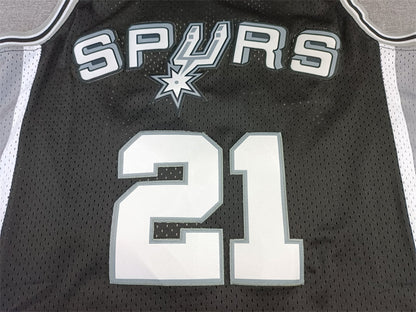 Men's San Antonio Spurs Tim Duncan Black Big & Tall Hardwood Classics Jerseys