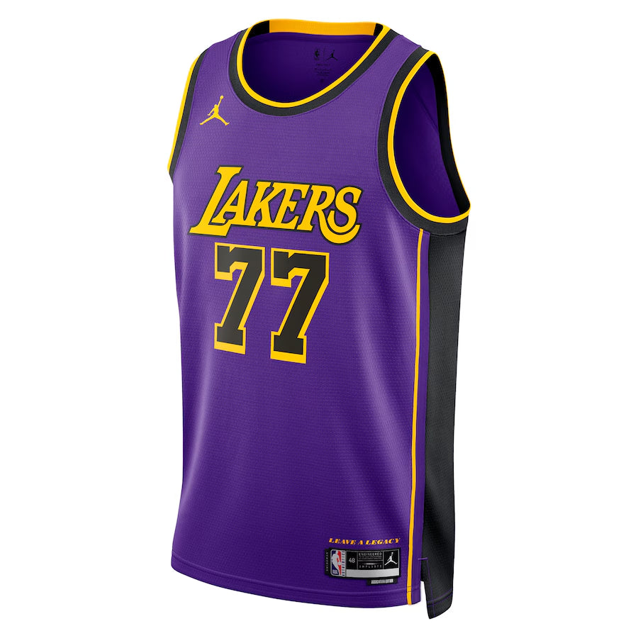 Los Angeles Lakers Jordan Brand Statement Edition Swingman Jersey - Purple - Luka Don??i??