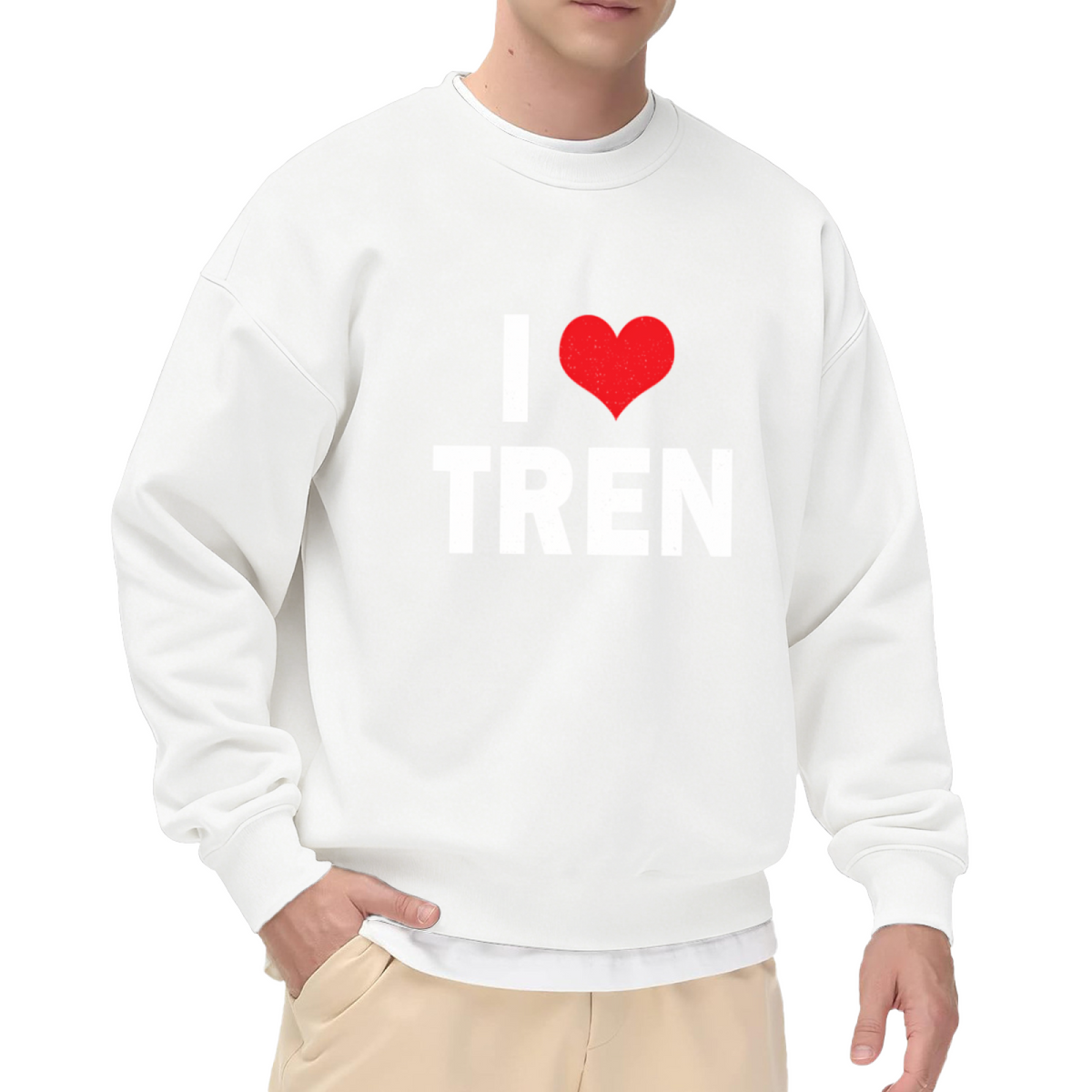 I Love Tren Vintage Distressed Vibe Crewneck Sweatshirt