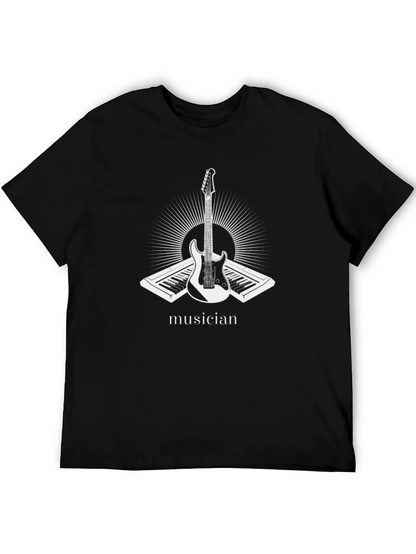 Musician Graphic T-Shirt - Black Cotton Tee
