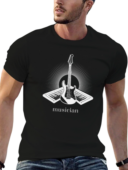 Musician Graphic T-Shirt - Black Cotton Tee