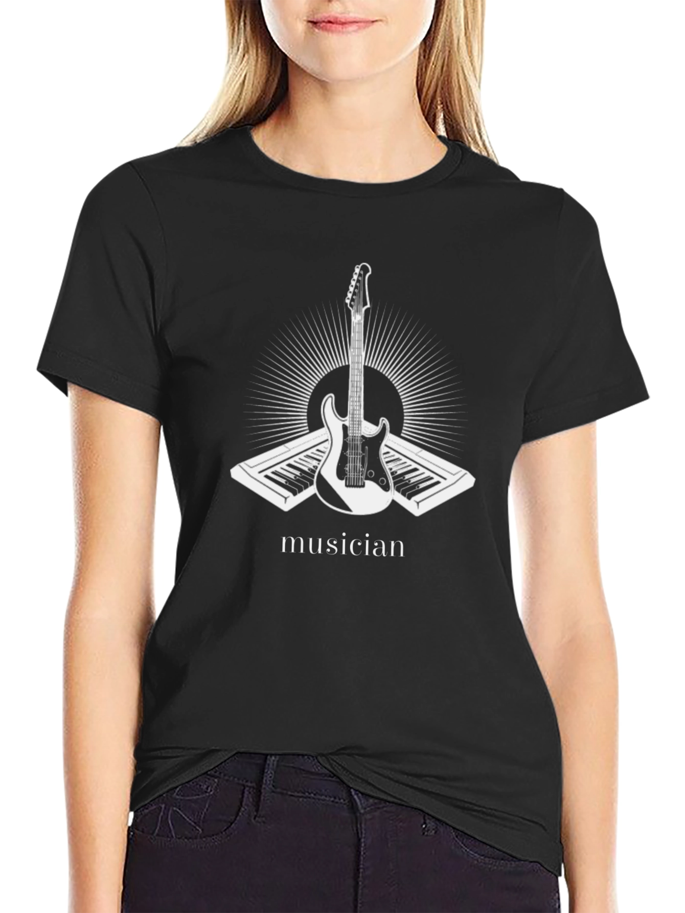 Musician Graphic T-Shirt - Black Cotton Tee