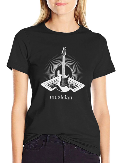 Musician Graphic T-Shirt - Black Cotton Tee