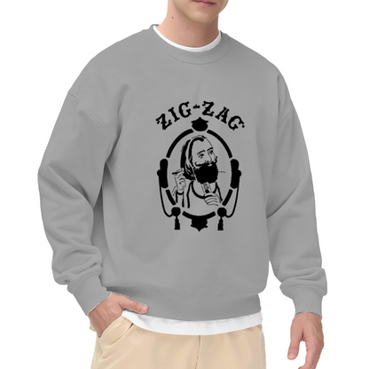 Retro Zig?Zag Vintage Character Graphic Crewneck Sweatshirt