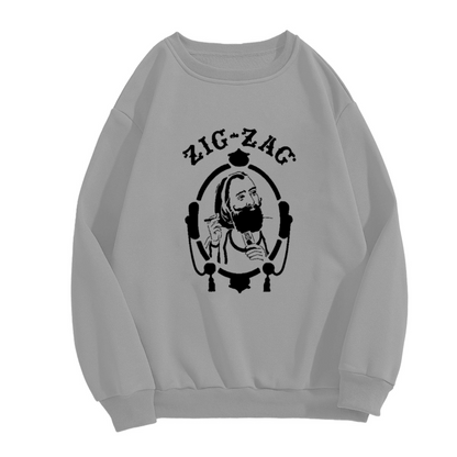 Retro Zig?Zag Vintage Character Graphic Crewneck Sweatshirt