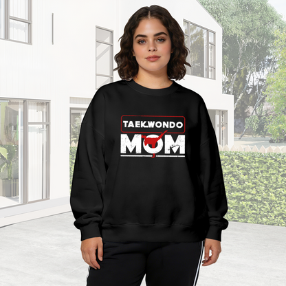Distressed Taekwondo Mom Proud Parent Crewneck Sweatshirt