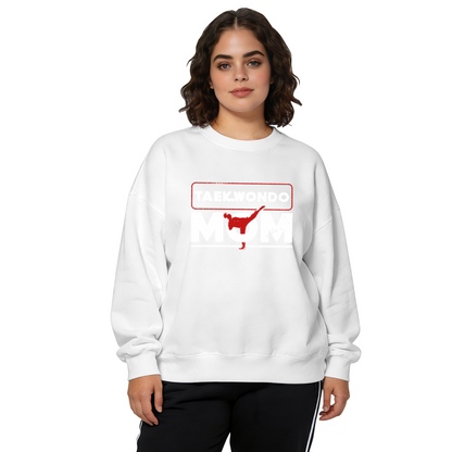 Distressed Taekwondo Mom Proud Parent Crewneck Sweatshirt