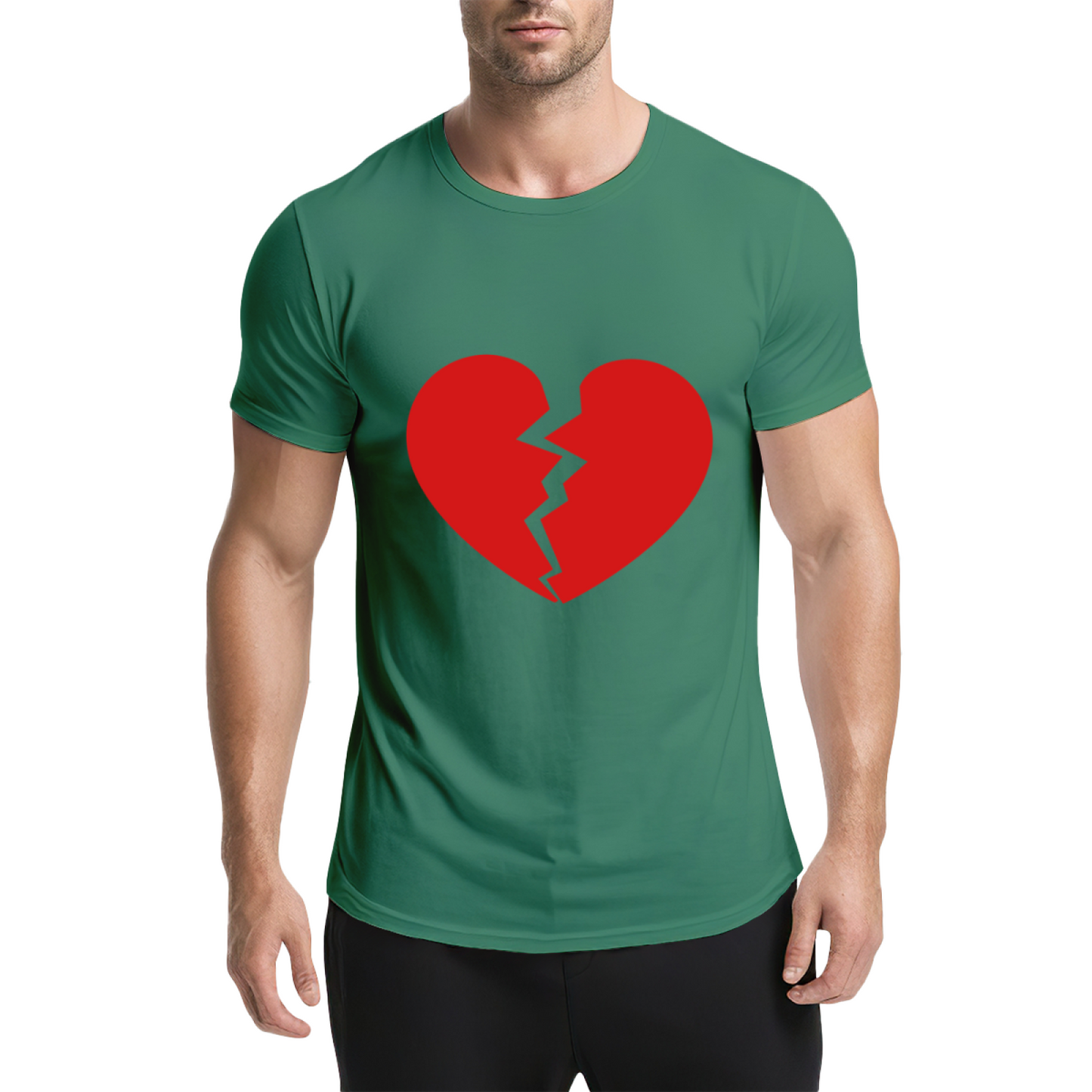 Simple Broken Red Heart Minimalist T-Shirt