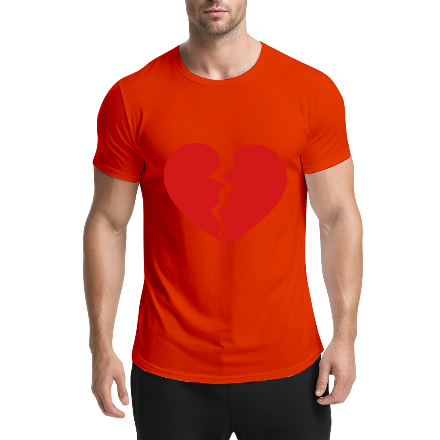 Simple Broken Red Heart Minimalist T-Shirt