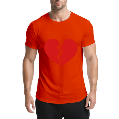 Simple Broken Red Heart Minimalist T-Shirt