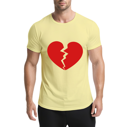Simple Broken Red Heart Minimalist T-Shirt