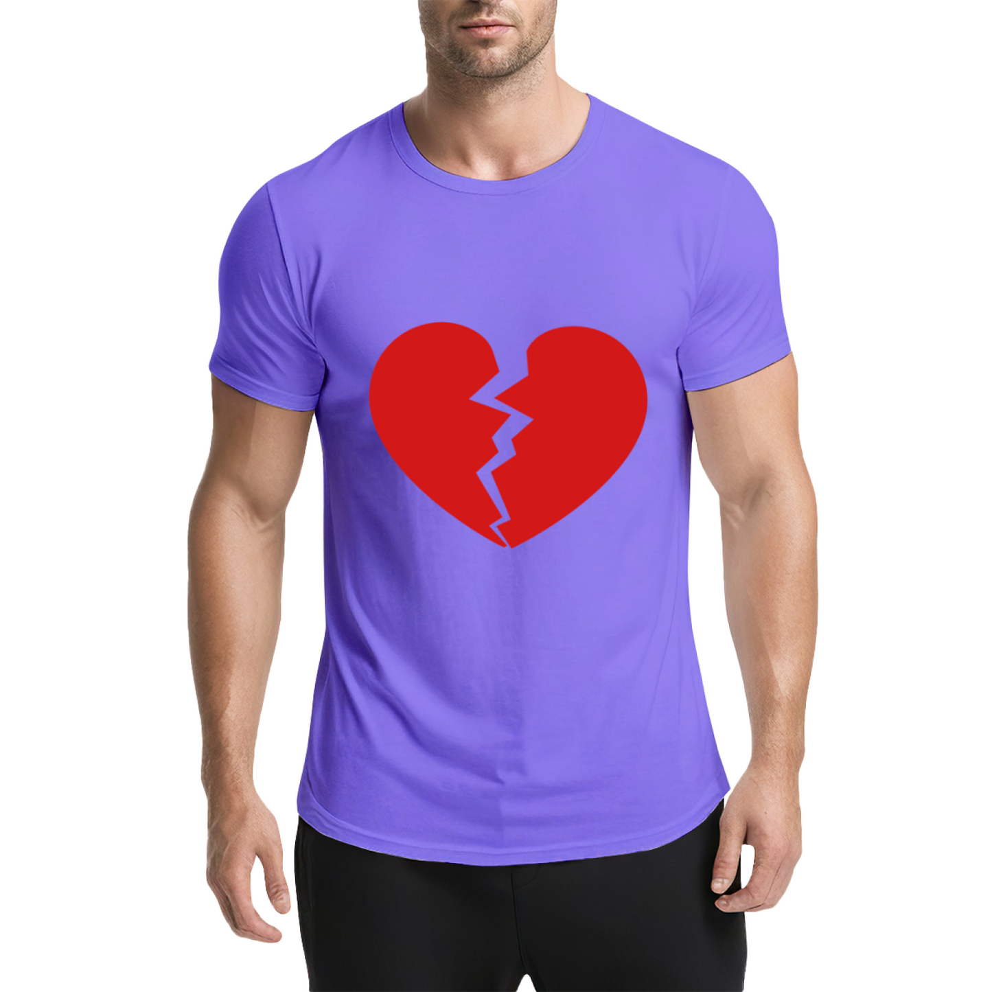 Simple Broken Red Heart Minimalist T-Shirt