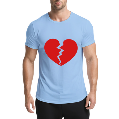 Simple Broken Red Heart Minimalist T-Shirt