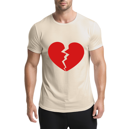 Simple Broken Red Heart Minimalist T-Shirt