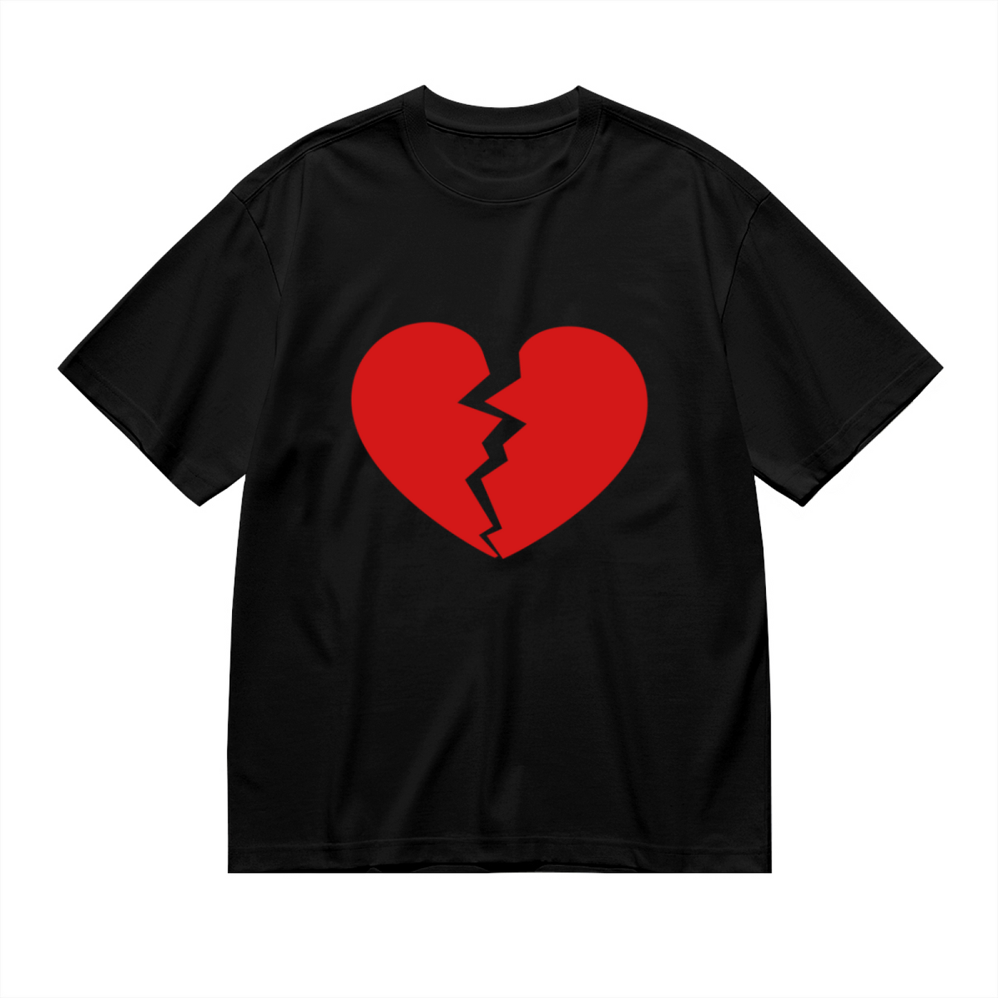 Simple Broken Red Heart Minimalist T-Shirt