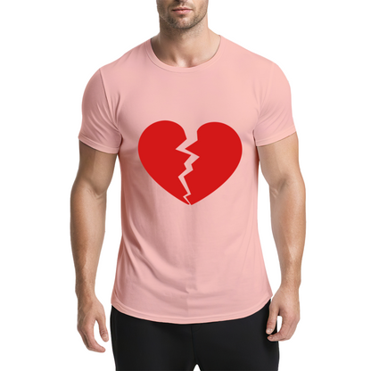 Simple Broken Red Heart Minimalist T-Shirt