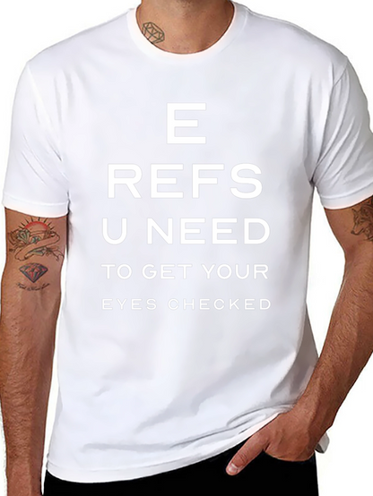 Funny Referees Eye Chart Black T-Shirt