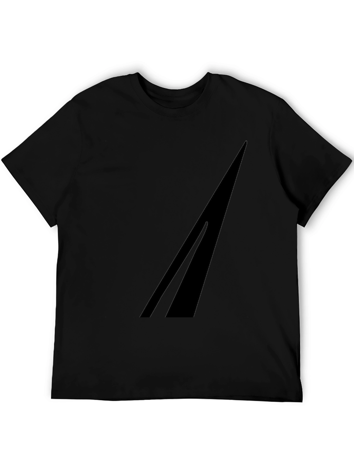 Mens Black Graphic Tee - Minimalist Design