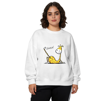 Funny Stretching Yoga Giraffe Cartoon Crewneck Sweatshirt