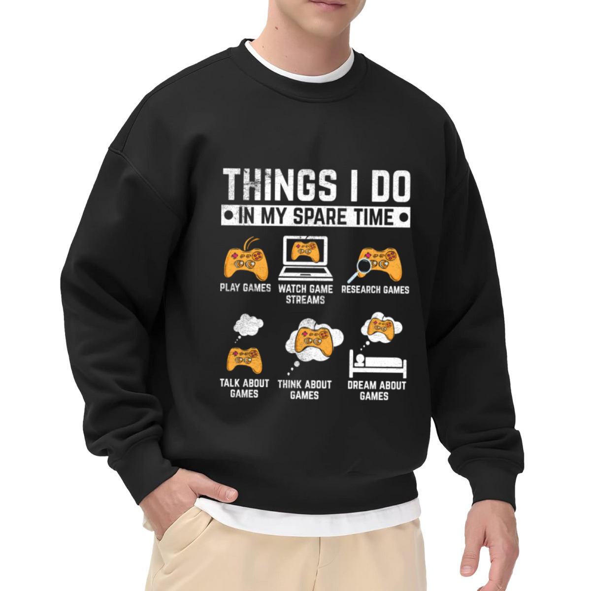 Gamer¡¯s Daily Routine Funny Crewneck Sweatshirt