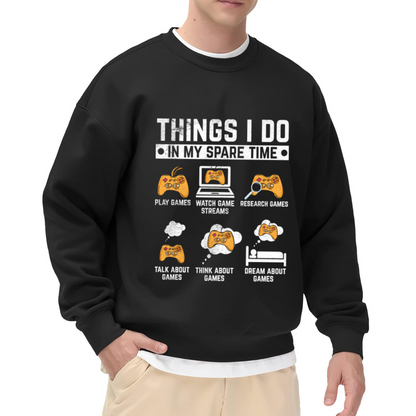 Gamer¡¯s Daily Routine Funny Crewneck Sweatshirt