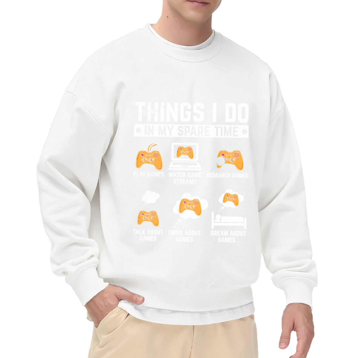 Gamer¡¯s Daily Routine Funny Crewneck Sweatshirt