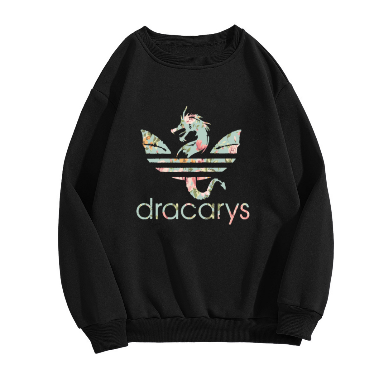 Dracarys Floral Dragon Fantasy Game Inspired Crewneck Sweatshirt
