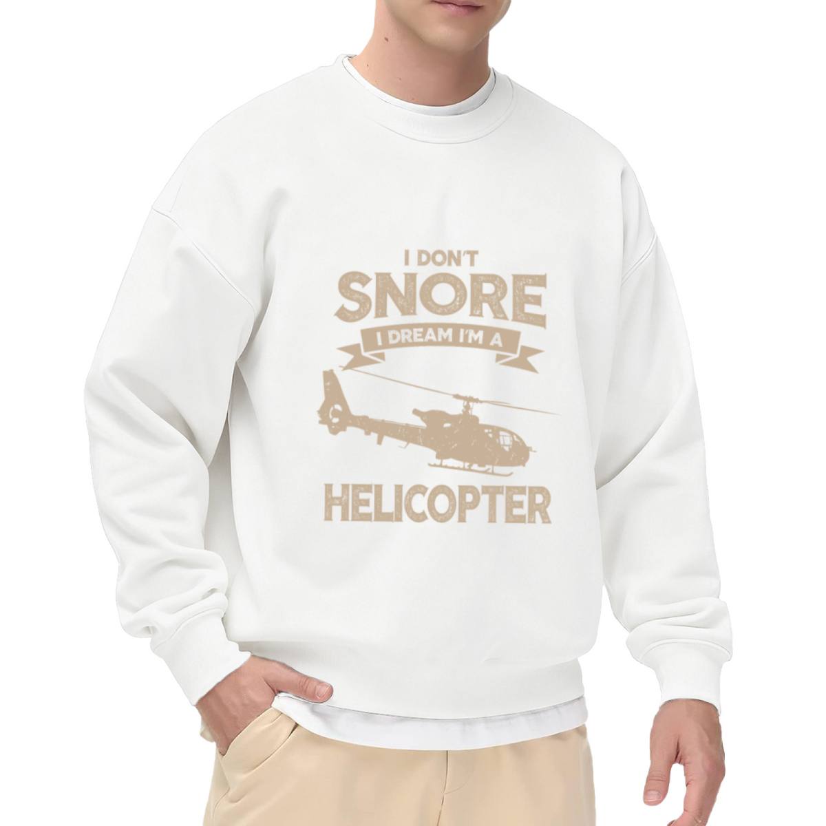 I Don't Snore I Dream I'm A Helicopter Funny Humor Crewneck Sweatshirt