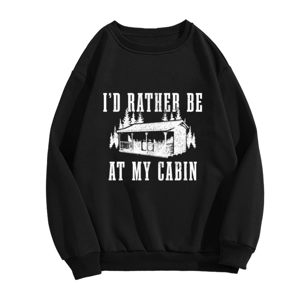 Black Rose Branch Art White Crewneck Sweatshirt, Gothic Floral Minimal Art Graphic Pullover