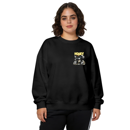 Funny Cat UFO Alien Encounter Crewneck Sweatshirt