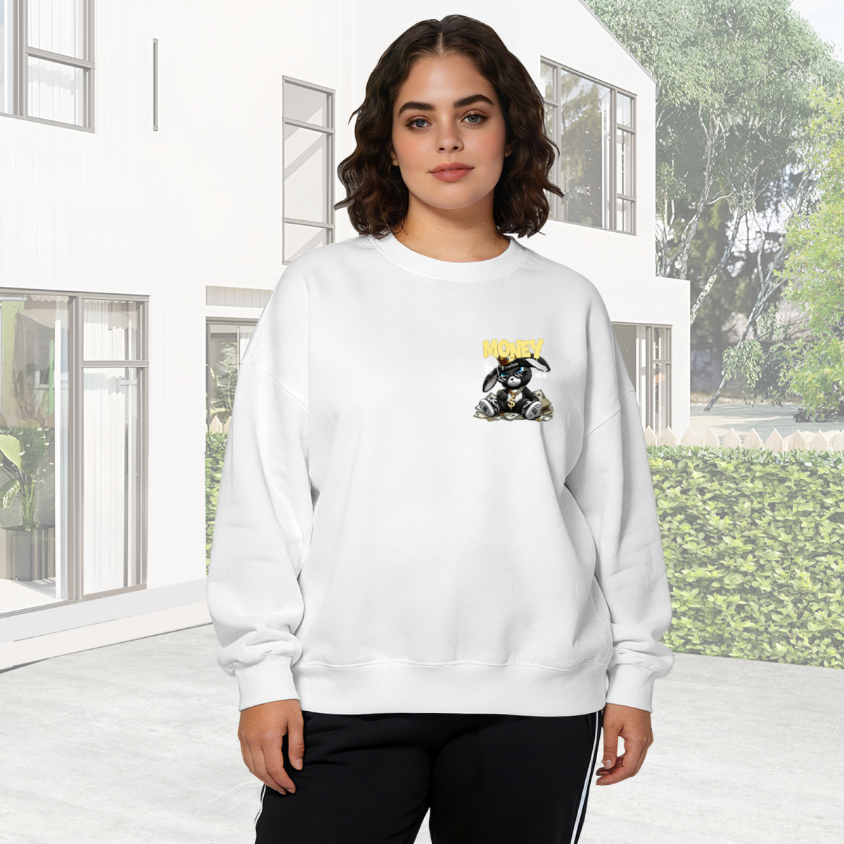 Funny Cat UFO Alien Encounter Crewneck Sweatshirt