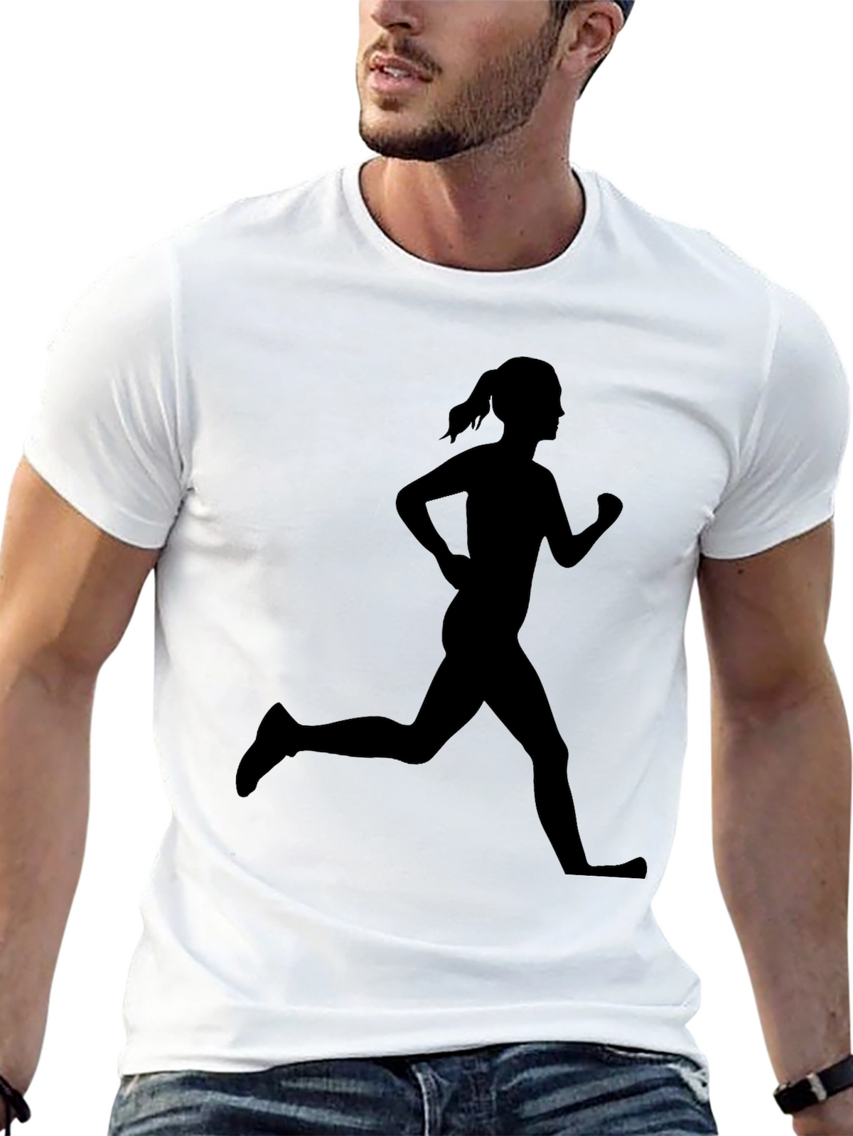 Runner Silhouette Graphic Tee - Black