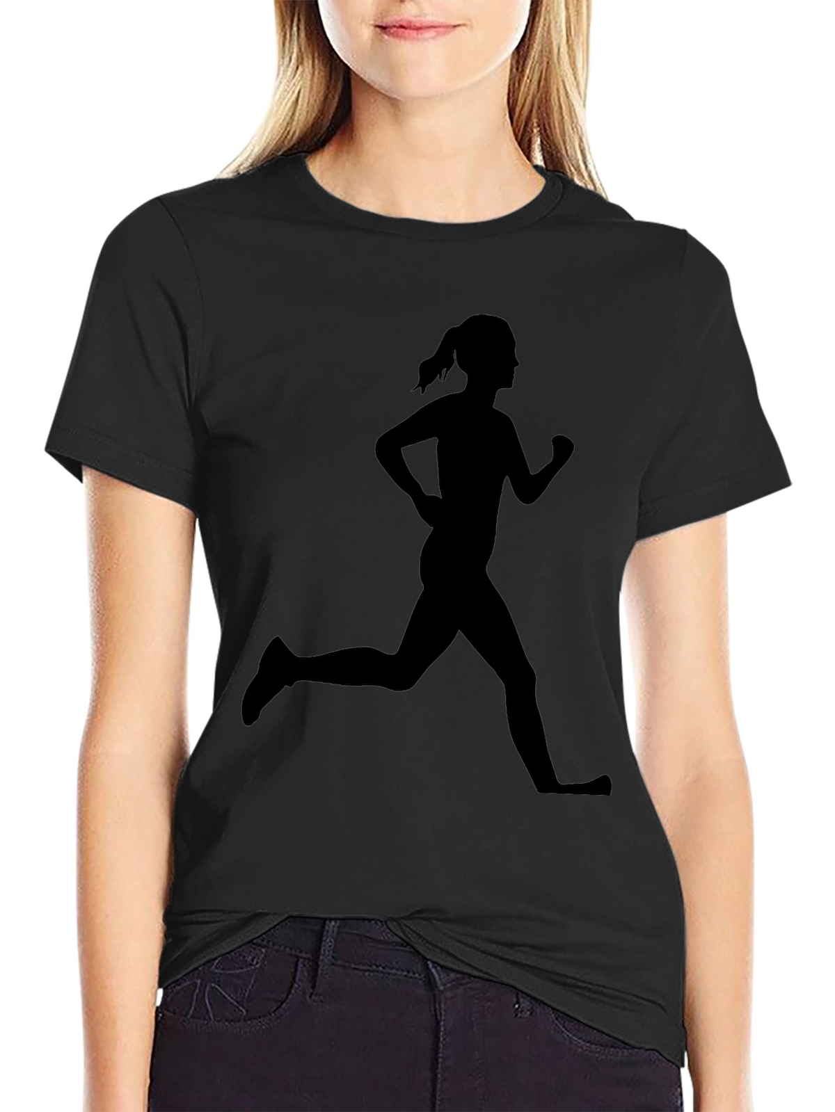 Runner Silhouette Graphic Tee - Black