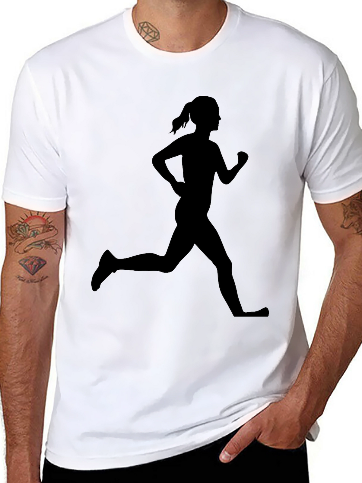 Runner Silhouette Graphic Tee - Black