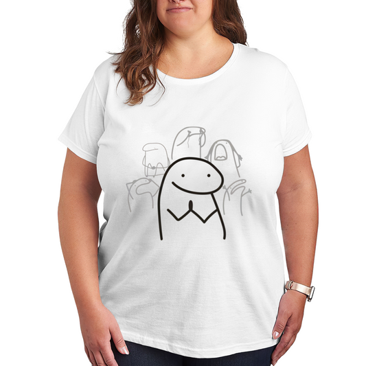 Viral Flork Meme Simple Line Art Casual Tee