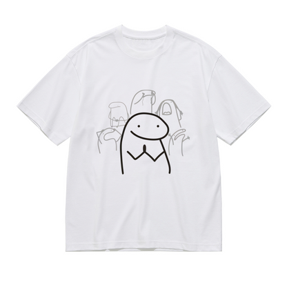 Viral Flork Meme Simple Line Art Casual Tee