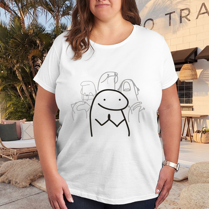 Viral Flork Meme Simple Line Art Casual Tee