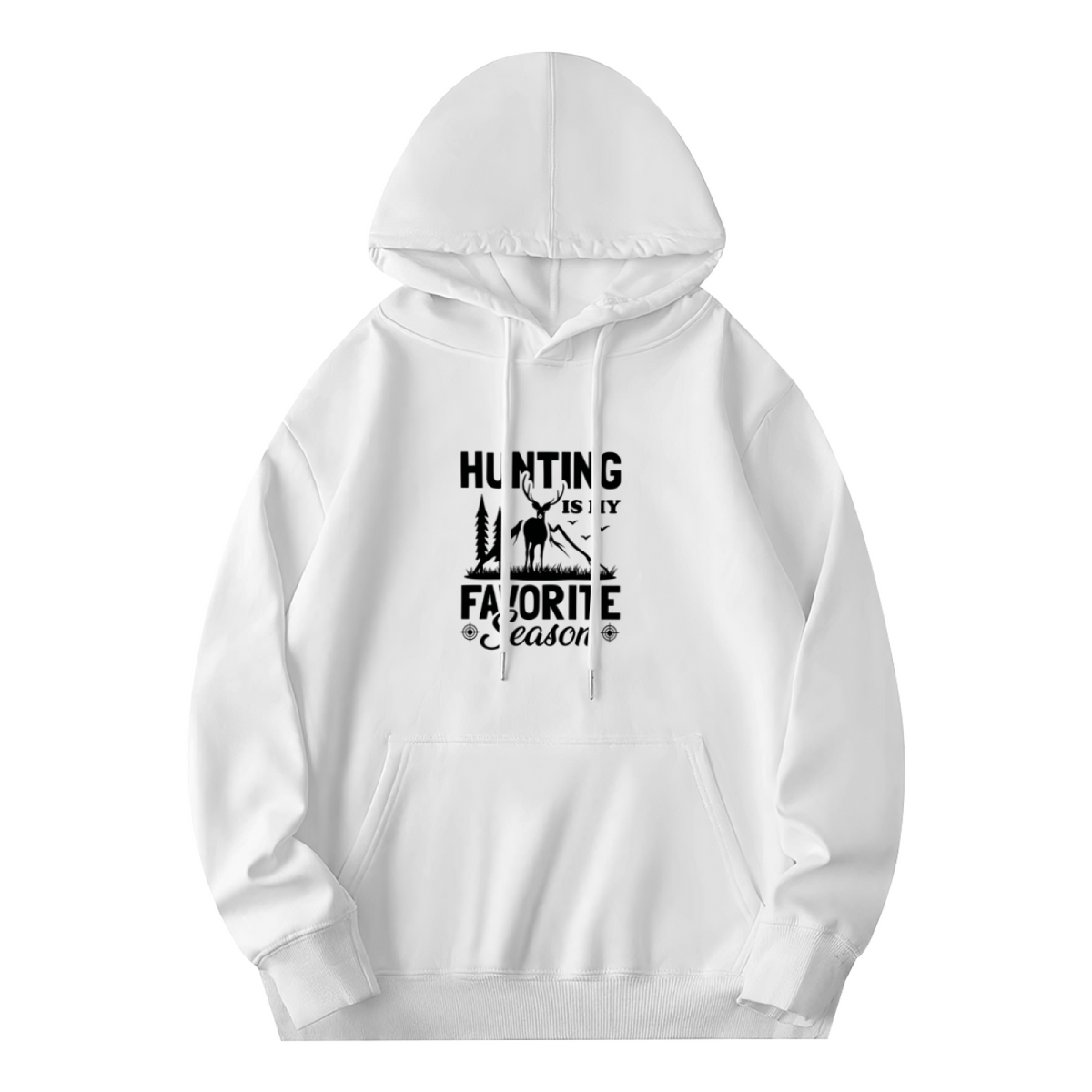 Hunting Is My Favorite Season Deer Graphic White Hoodie