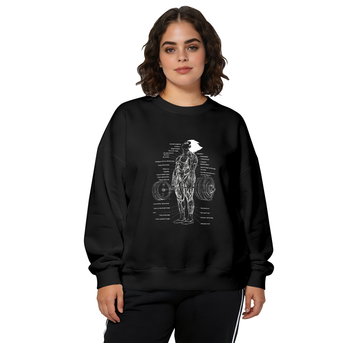 Weightlifting Muscle Anatomy Diagram Fitness Crewneck Sweatshirt