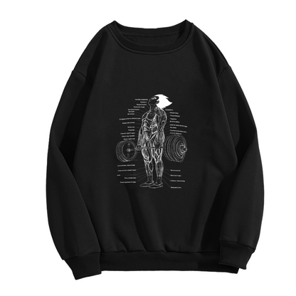 Weightlifting Muscle Anatomy Diagram Fitness Crewneck Sweatshirt