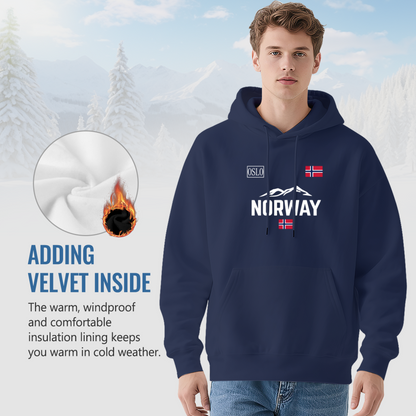 Norway Oslo Mountain Flag Outdoor?Inspired Graphic Hoodie