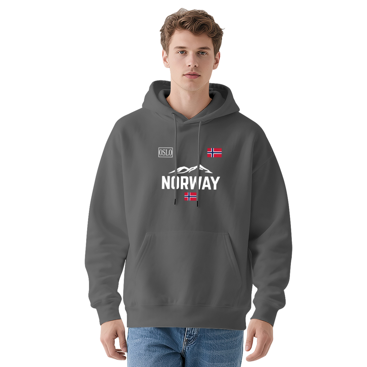Norway Oslo Mountain Flag Outdoor?Inspired Graphic Hoodie