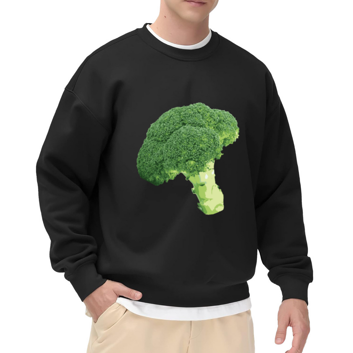 Fresh Broccoli Vegetable Food Lover Fun Graphic Crewneck Sweatshirt