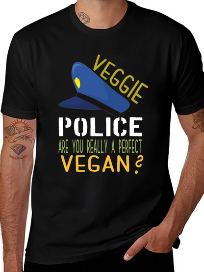 Veggie Police Vegan T-Shirt - Perfect Vegan Question