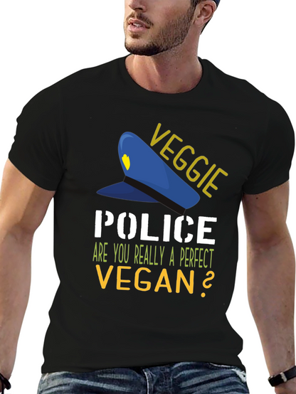 Veggie Police Vegan T-Shirt - Perfect Vegan Question