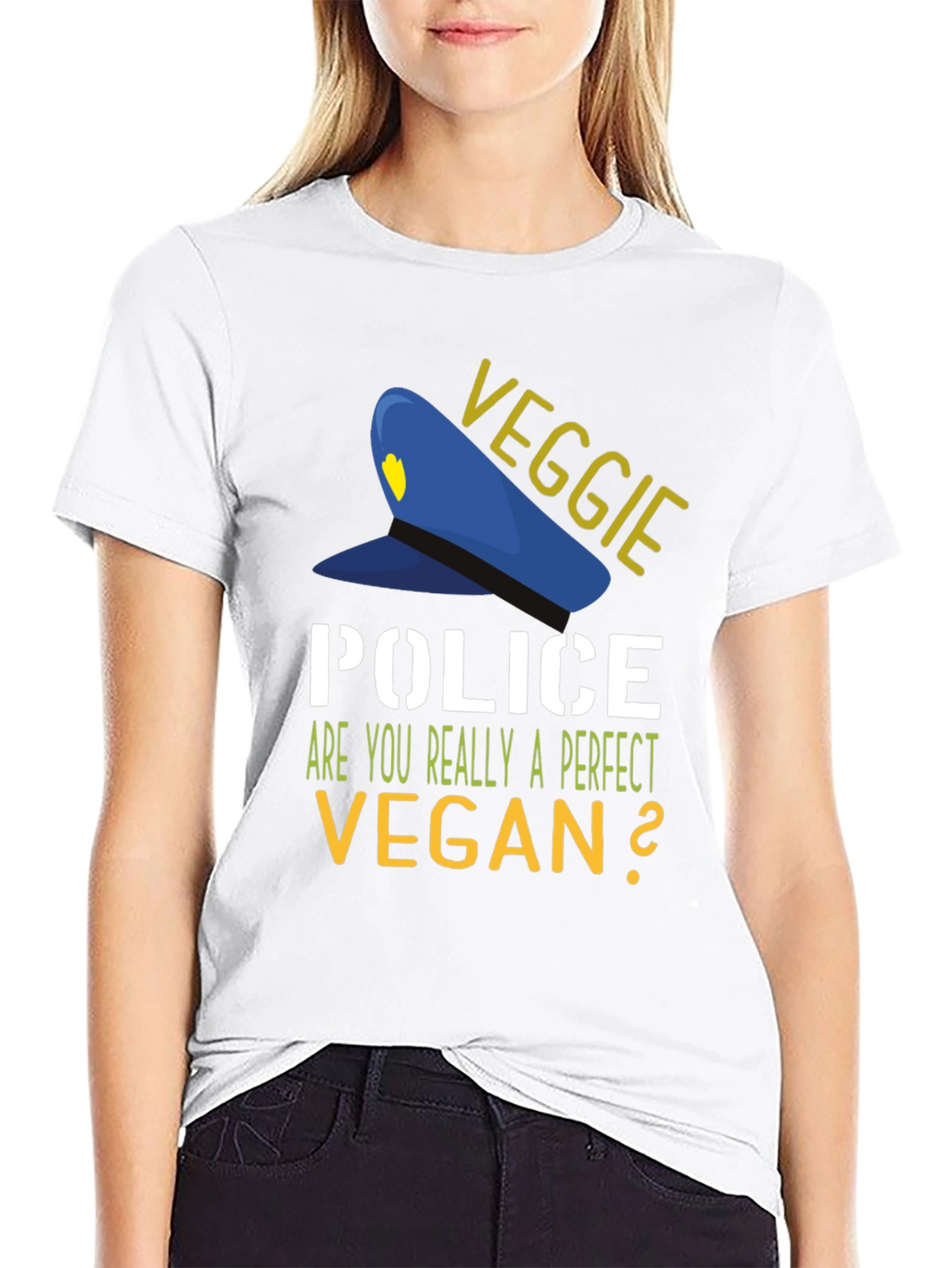 Veggie Police Vegan T-Shirt - Perfect Vegan Question